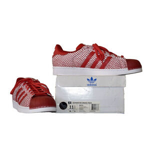 B2 NIB ADIDAS SUPERSTAR SNAKE PACK Originals Red/White Shoes S82730 Size 11.5